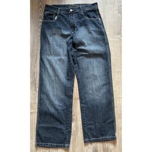 SOUTHPOLE 4180 Jeans Mens 34x33 VTG Y2K Black Dark Wash Wide Leg Baggy Skater